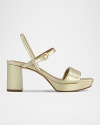 Bernardo - Canto Metallic Leather Platform Sandals - Lyst