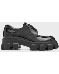 Prada - Monolith Patent Lug-Sole Derby Shoes - Lyst