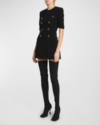 Balmain - Tailored Mini Dress With Button Details - Lyst
