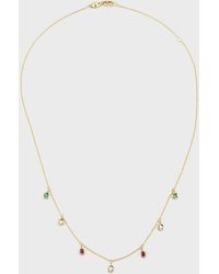 Roberto Coin - 18K Ruby, Emerald And Diamond 7 Dangle Necklace - Lyst