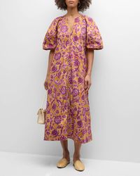 Vanessa Bruno - Brooklyn Floral-Print Cotton Poplin Midi Dress - Lyst