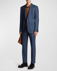 Zegna - Tonal Plaid Wool Suit - Lyst