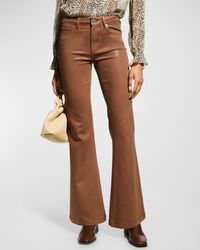 PAIGE - Genevieve Coated Flared Ankle Jeans - Lyst