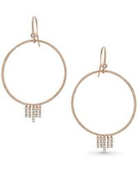 Dominique Cohen - 18k Rose Gold Diamond Chevron Drop Earrings - Lyst