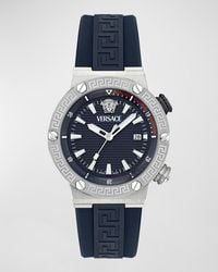 Versace - Greca Logo Polyurethane-Strap Watch, 43Mm - Lyst