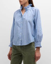 Veronica Beard - Calisto Pinstripe Long-Sleeve Shirt - Lyst
