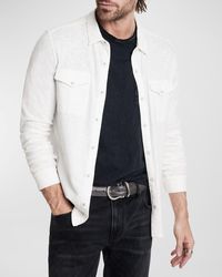 John Varvatos - Arvon Long-Sleeve Slub-Knit Western Shirt - Lyst