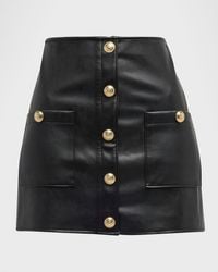 L'Agence - Truman Faux Leather Mini Skirt - Lyst