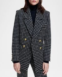 Smythe - Grid Tweed Oversized Double-Breasted Blazer - Lyst