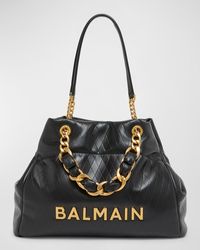 Balmain - 1945 Soft Cabas Tote Bag In Embossed Leather - Lyst