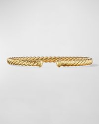 David Yurman - 4.5mm Cablespira Oval Bracelet In 18k Gold, Size M - Lyst
