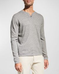 Neiman Marcus - Wool-Cashmere Henley Sweater - Lyst