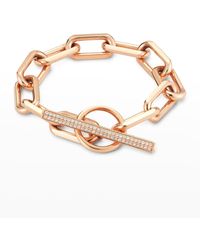 WALTERS FAITH - 18k Rose Gold And Diamond Jumbo Chain Link Toggle Bracelet - Lyst