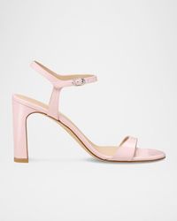 Stuart Weitzman - Babette Patent Leather Ankle-Strap Sandals - Lyst