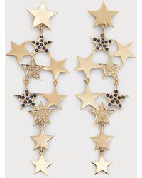 Siena Jewelry - 14k Yellow Gold Sapphire And Diamond Star Earrings - Lyst