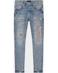 Purple - Apos;S Skinny Beaded Repair Jeans - Lyst