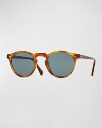 Oliver Peoples - Gregory Peck Round Plastic Sunglasses, /Tortoise - Lyst