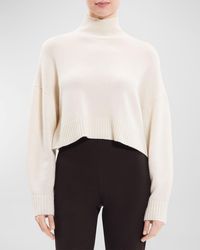 Theory - Cropped Cashmere Pullover Sweater - Lyst
