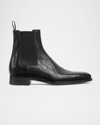 Gucci - Apos;S Gg Leather Chelsea Boots - Lyst