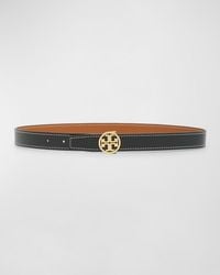 Tory Burch - Miller Reversible Smooth Leather Belt - Lyst