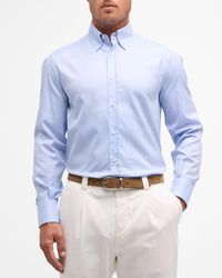 Brunello Cucinelli - Cotton Button-Down Collar Sport Shirt - Lyst