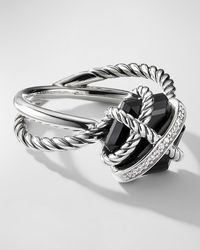 David Yurman - Cable Wrap Ring With Semiprecious Stone And Diamonds - Lyst