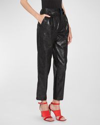 Koche - Faux Leather Wide Ankle Trousers - Lyst