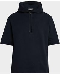 Emporio Armani - Jersey Modal Oversized Short-Sleeve Hoodie - Lyst