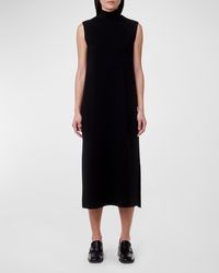 Another Tomorrow - Luxe Seamed Organic Cotton Midi Dress - Lyst