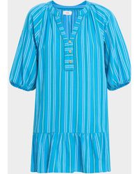 Xirena - Edie Flounce Striped Cotton Mini Shift Dress - Lyst