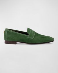 Bougeotte - Flaneur Suede Flat Penny Loafers - Lyst