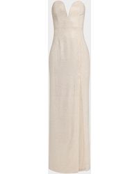 Roland Mouret - Strapless Plunge Diamante Column Gown - Lyst
