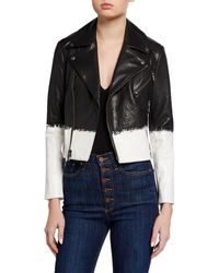 alice and olivia white leather jacket