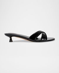 Marc Fisher - Patent Crisscross Kitten Slide Sandals - Lyst