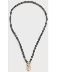 Sydney Evan - 14k Diamond And Labradorite Necklace With Icon Heart Charm - Lyst