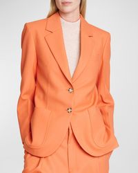 Victoria Beckham - Wool Blazer Jacket With Patch Pockets - Lyst