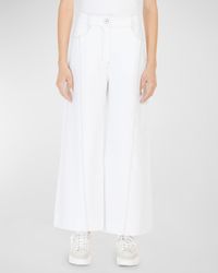Max Mara - Foster Cropped Wide-Leg Topstitched Pants - Lyst