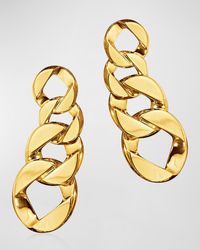 Verdura - 18k Yellow Gold Curb-link Clip-on Drop Earrings - Lyst