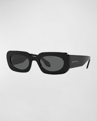 Giorgio Armani - Logo Acetate Rectangle Sunglasses - Lyst