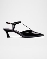 Stuart Weitzman - 50Mm Vinnie Patent Leather T-Strap Pumps - Lyst