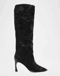 Alexandre Birman - 85Mm Annelise Patchwork Leather Knee-High Boots - Lyst
