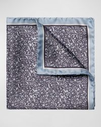 Eton - Silk Paisley Pocket Square - Lyst