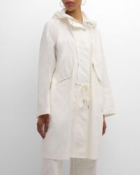 Nili Lotan - Malcom Drawstring Hooded Long Anorak Jacket - Lyst