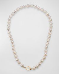 Sorellina - 18K String Necklace With Freshwater Pearls And Gh-Si Diamonds, 26"L - Lyst