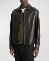 Vince - Leather Zip-Up Jacket - Lyst