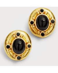 Elizabeth Locke - 19k Yellow Gold Black Onyx Earrings With Black Spinel - Lyst