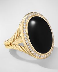 David Yurman - Oval Ring With Gemstone And Diamonds - Lyst