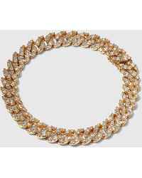 Leo Pizzo - Yellow Gold Link Bracelet With Pave Diamonds, 8.06tcw - Lyst