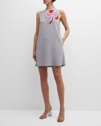 Emporio Armani - Sleeveless Floral Applique Mini Dress - Lyst