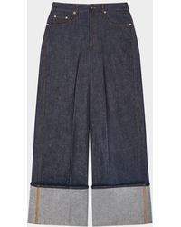 Givenchy - Turn-Up Wide-Leg Denim Trousers - Lyst